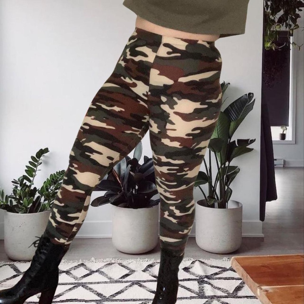 Retro Camo Patterned Y2K Leggings Alt Goth One Size Fits All